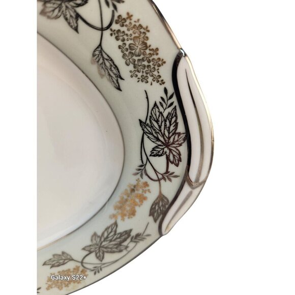 Noritake 5487  Japan Art Deco Oval Serving Platter With Floral & Gold Trim - Picture 5 of 8